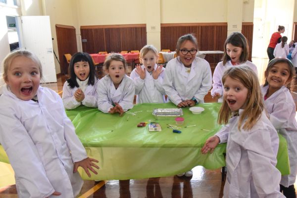 Science Table Group Science experiment